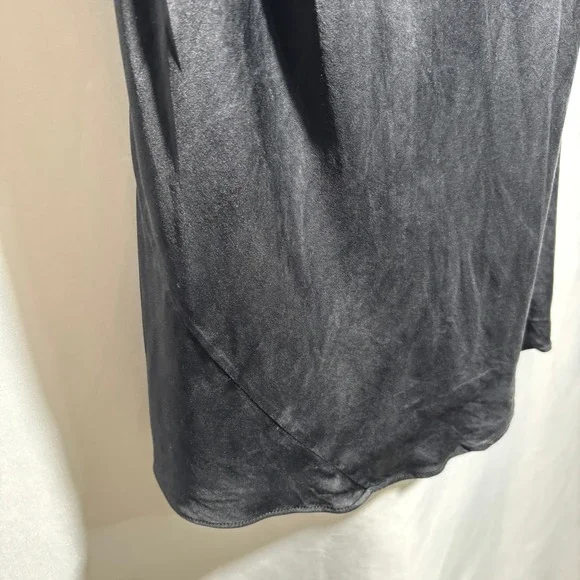 VTG Y2K Victorias Secret Black 100% Silk Cowl Neck Open Back Mini Slip Dress M - Picture 8 of 10